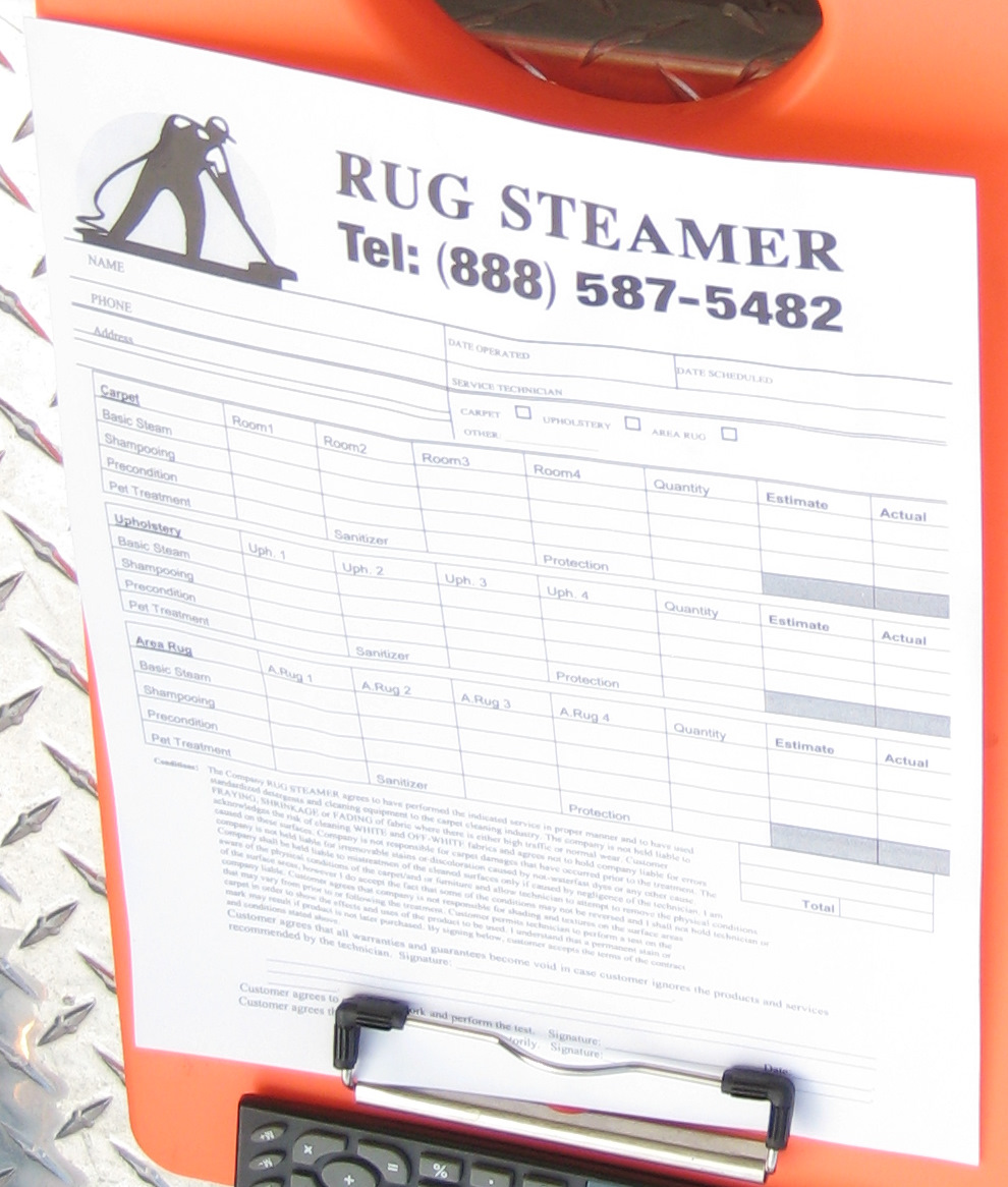 carpet cleaning receipt