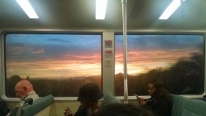 Sunset on the train
